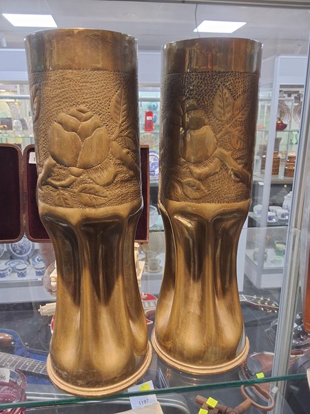 Lot 1187 - TRENCH ART VASES