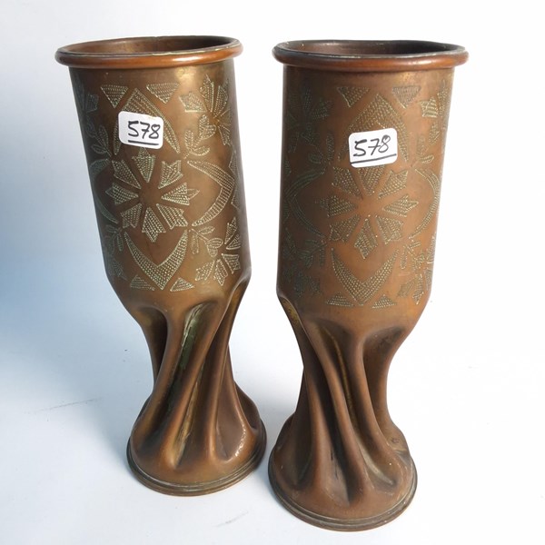 Lot 1192 - TRENCH ART VASES