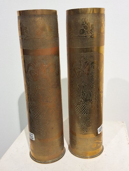 Lot 1181 - TRENCH ART VASES