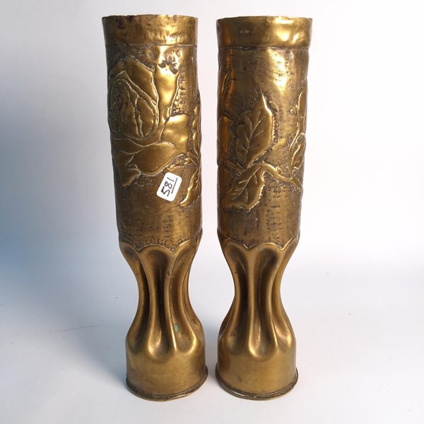 Lot 1260 - TRENCH ART VASES