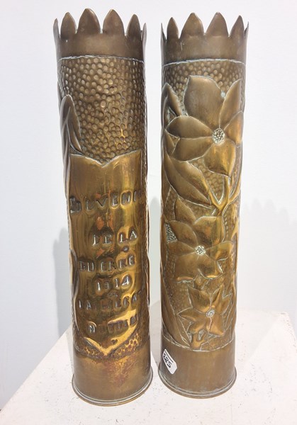 Lot 1259 - TRENCH ART VASES