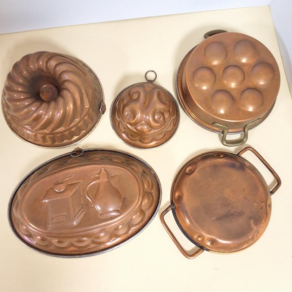 Lot 1293 - ASSORTED COPPER BAKING MOULDS