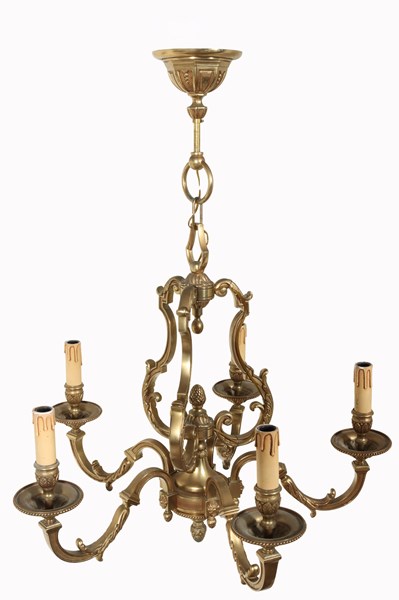 Lot 116 - BRONZE BIRDCAGE CHANDELIER