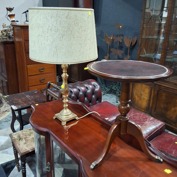 Lot 180 - WINE TABLE AND LAMP