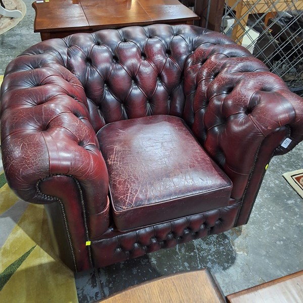 Lot 228 - CHESTERFIELD ARMCHAIR
