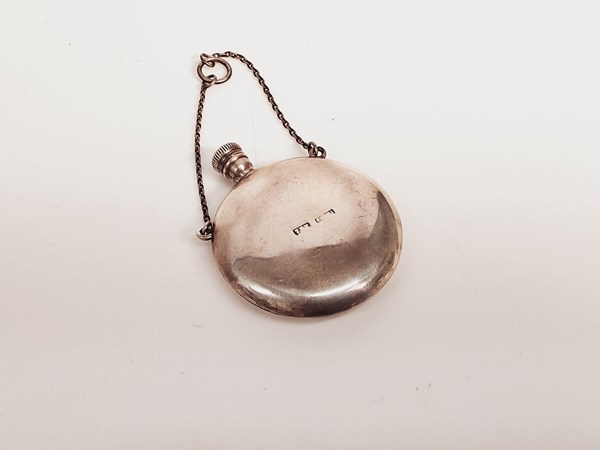 Lot 1069 - SILVER FLASK SCENT BOTTLE