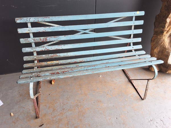 Lot 355 - SLATTED GARDEN BENCH