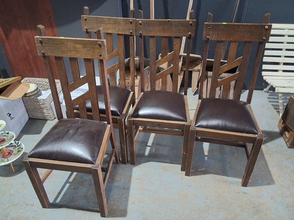 Lot 92 - FOUR ARTS AND CRAFTS DINING CHAIRS