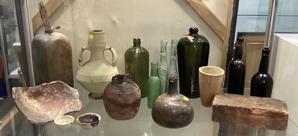 Lot 1523 - BOTTLES AND POTTERY