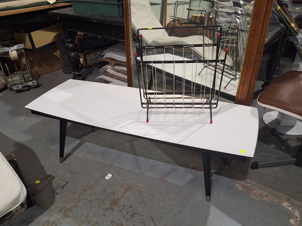 Lot 241 - COFFEE TABLE AND MAGAZINE RACK