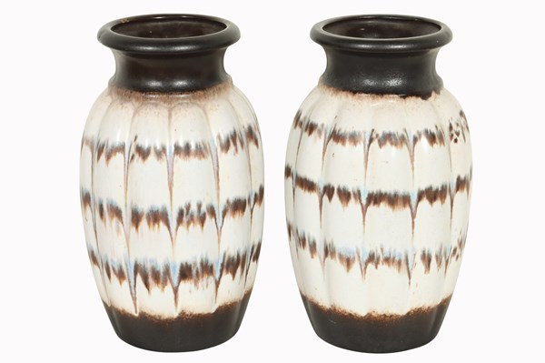 Lot 83 - PAIR OF POTTERY VASES