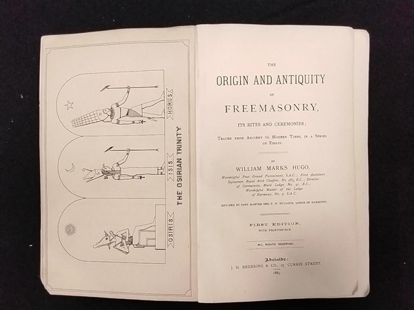 Lot 1142 - HUGO, WILLIAM MARKS: The Origin and Antiquity of Freemasonry, its Rites and Ceremonies