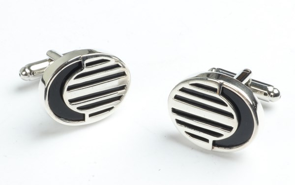 Lot 1032 - SILVER CUFFLINKS