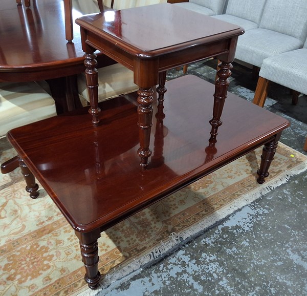 Lot 27 - COFFEE TABLE AND LAMP TABLE