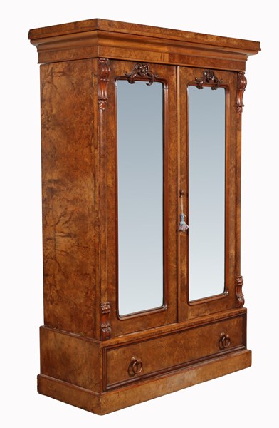 Lot 108 - BURR WALNUT WARDROBE