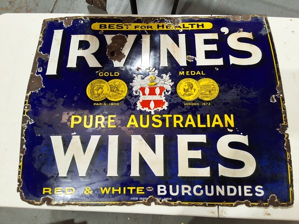 Lot 210 - IRVINE'S ENAMEL SIGN