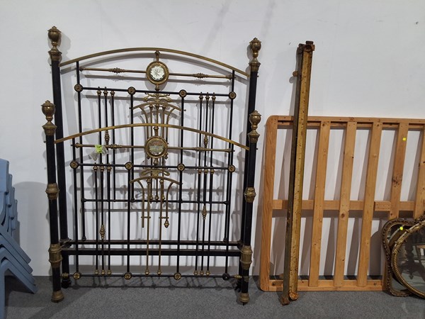 Lot 265 - BRASS DOUBLE BED