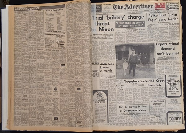 Lot 1164 - THE SA ADVERTISER 1973.