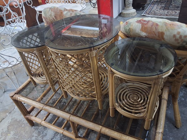 Lot 177 - CANE SIDE TABLES
