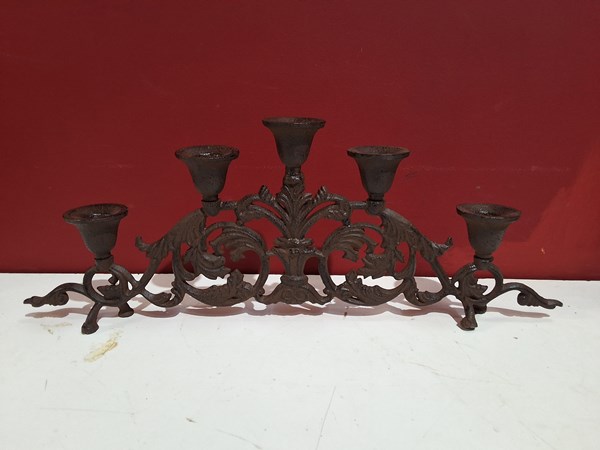 Lot 187 - CAST IRON CANDELABRA