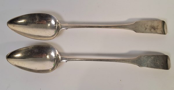 Lot 1036 - SILVER BASTING SPOONS