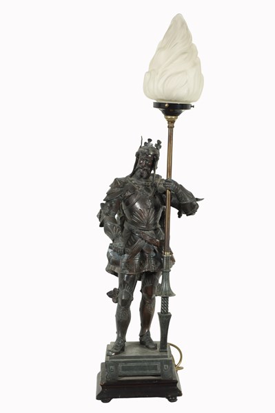 Lot 104 - FIGURAL SPELTER LAMP