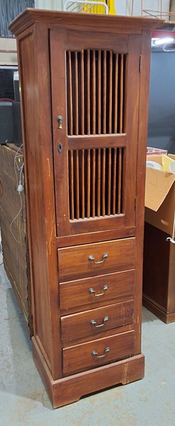 Lot 447 - TEAK CABINET