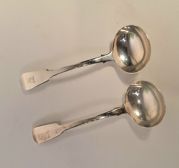 Lot 1073 - SILVER LADLES