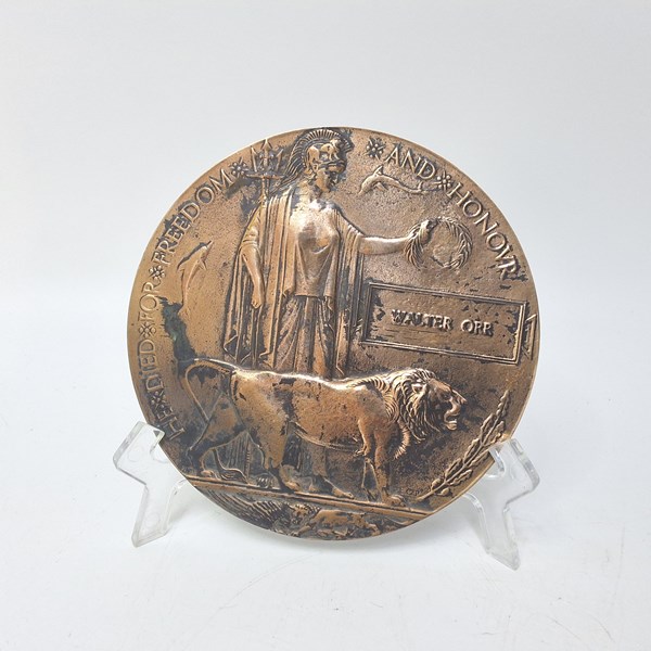 Lot 1026 - DEATH PLAQUE