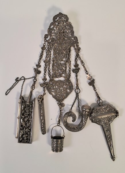 Lot 1039 - SILVER CHATELAINE