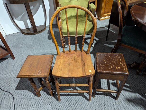 Lot 359 - CHAIR AND STOOLS