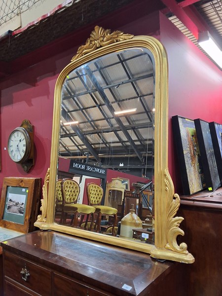 Lot 98 - OVERMANTLE MIRROR
