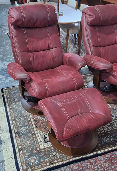 Lot 15 - RECLINER AND STOOL