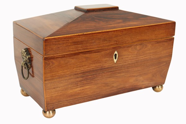Lot 126 - ROSEWOOD TEA CADDY