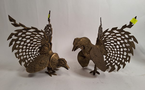 Lot 1507 - BRASS ROOSTERS