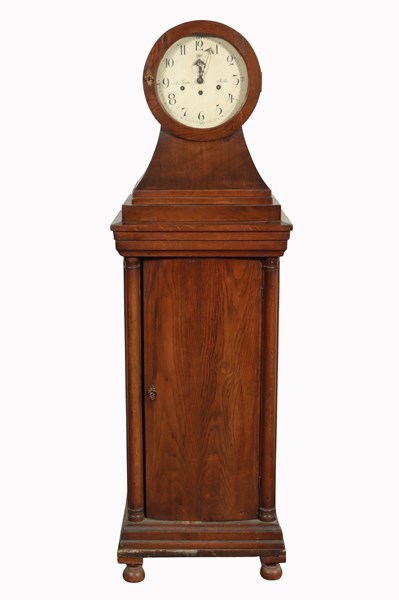 Lot 118 - LONG CASED DRUM HEAD CLOCK