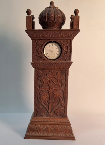 Lot 1352 - POCKET WATCH IN ORNATE STAND