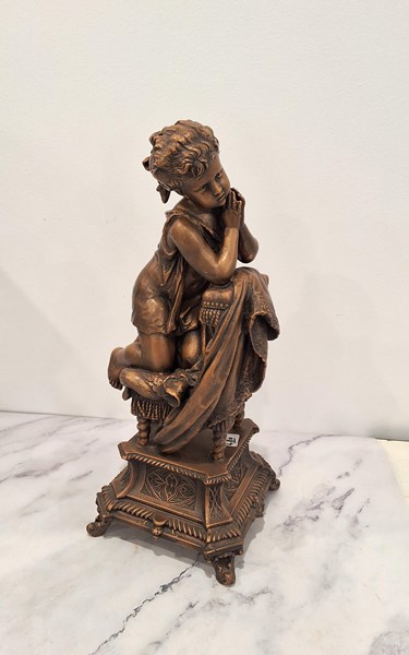 Lot 1401 - PRAYING GIRL STATUE