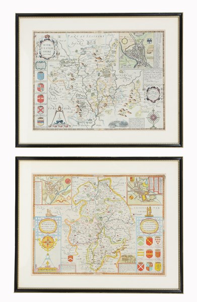 Lot 153 - ENGRAVED MAPS OF STAFFORTSHIRE & LEICESTERSHIRE