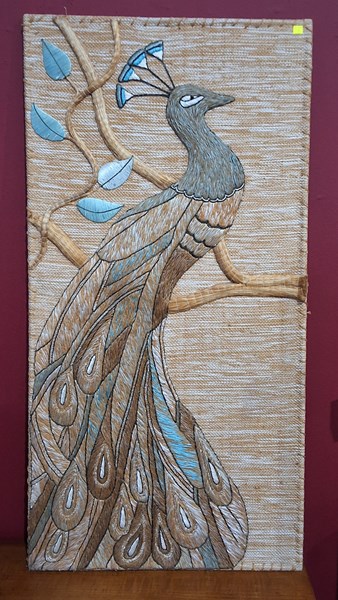 Lot 496 - PEACOCK WALL HANGING