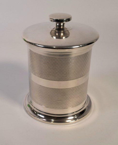 Lot 1105 - SILVER LIDDED JAR