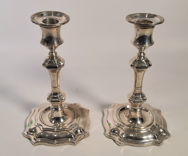 Lot 1088 - SILVER CANDLESTICKS
