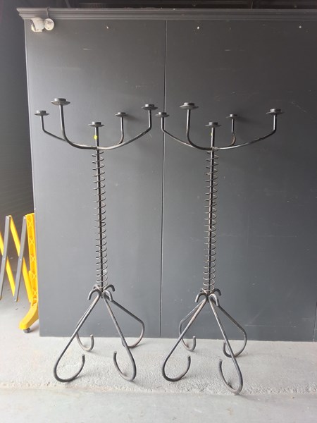 Lot 297 - PAIR OF CANDELABRAS