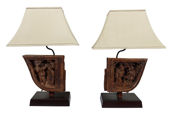 Lot 243 - PAIR OF CHINESE LAMPS