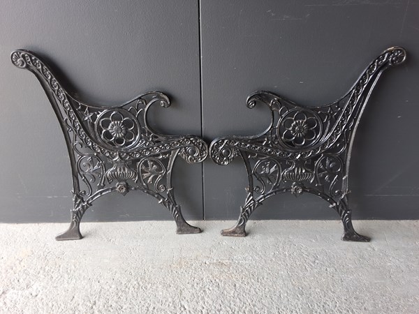 Lot 404 - PAIR OF BENCH ENDS