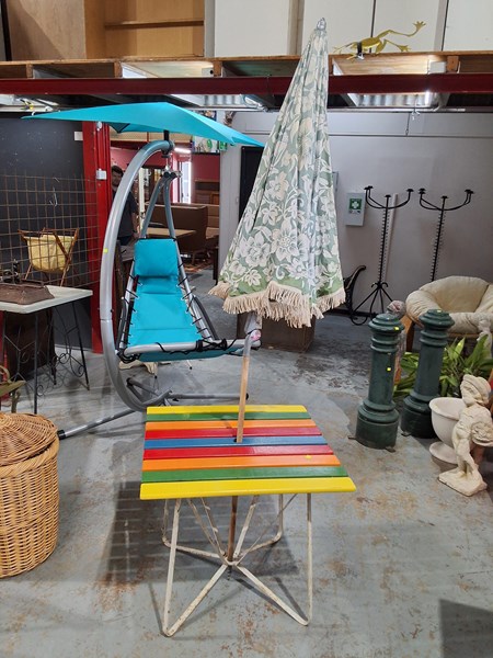 Lot 417 - OUTDOOR TABLE & UMBRELLA