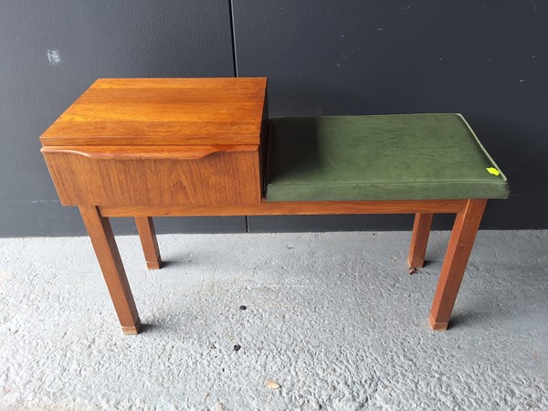 Lot 390 - TEAK TELEPHONE TABLE