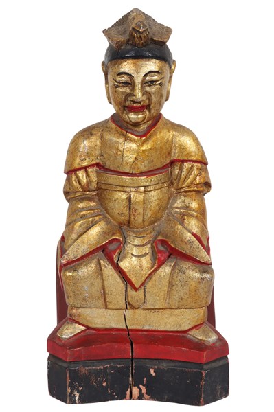 Lot 35 - SEATED CHINESE RELIGIOUS FIGURE