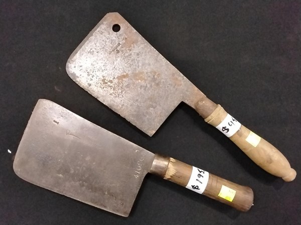 Lot 1348 - TWO MEAT CLEAVERS