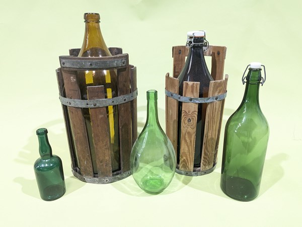 Lot 217 - DEMIJOHNS AND BOTTLES
